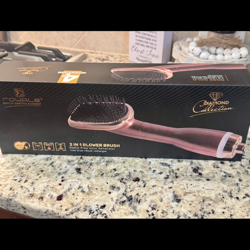 Royale Diamond Collection 3-in-1 Rose Gold Hair Blow Brush